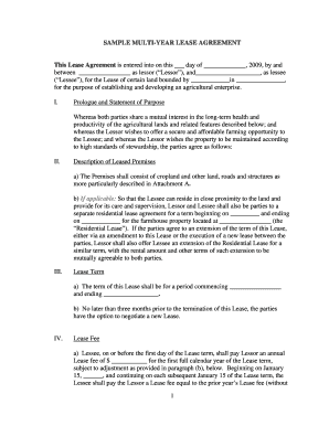 Agricultural Lease Agreement