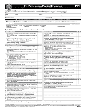 Kansas Pre-Participation Physical Evaluation Form