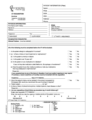CT Requisition Form
