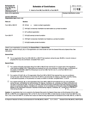 Schedule B Form 990 Contributor Information