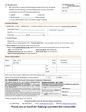 Hong Kong Red Cross Donation Form