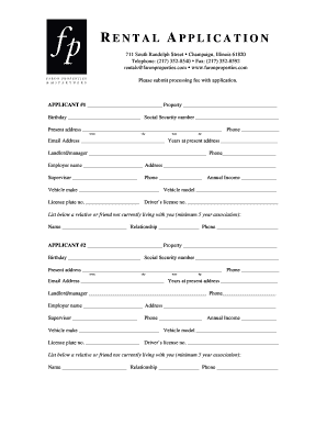 Rental Application Form