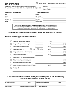 Rhode Island Workers' Compensation Mutual Agreement