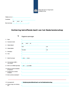 Verklaring betreffende bezit van het Nederlanderschap