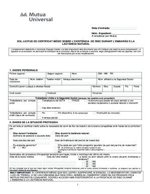 Medical Certificate Request for Pregnancy or Breastfeeding Risk