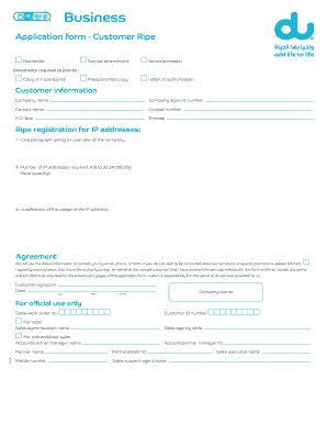 Business Application Form - Customer Ripe