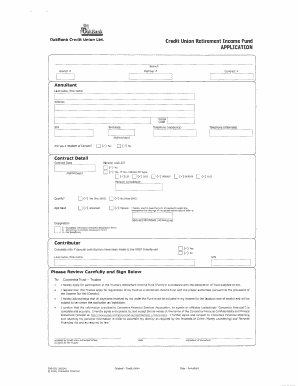 OakBank Credit Union Retirement Income Fund Application