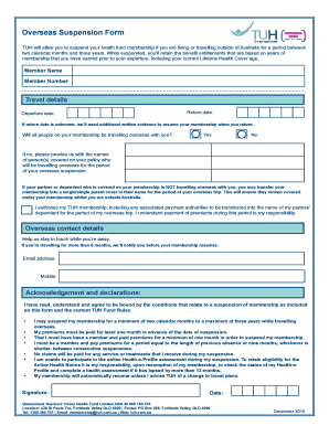 Overseas Suspension Form