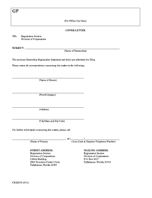 Florida Partnership Registration Statement