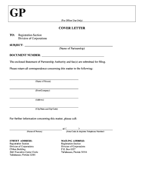 Florida Statement of Partnership Authority