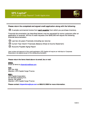 UPS Capital Business Credit Application