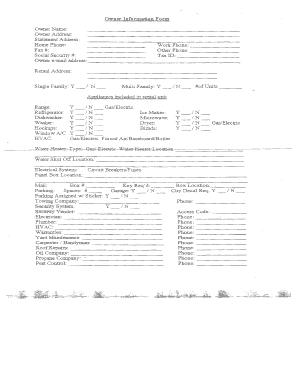 Owner Information Form
