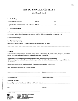 Certificate and Notification for Free-Roaming Large Game