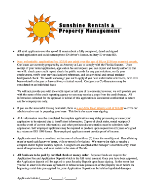 Florida Rental Application Form
