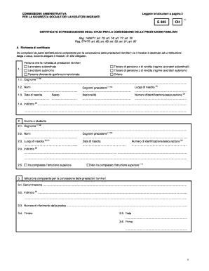 CERTIFICATO DI PROSECUZIONE DEGLI STUDI PER LA CONCESSIONE DELLE PRESTAZIONI FAMILIARI