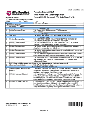 ANES OB Duramorph Plan