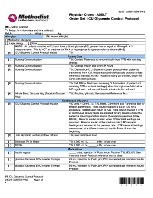ICU Glycemic Control Protocol