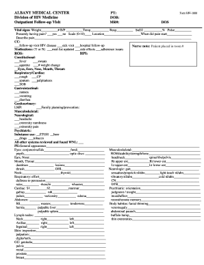 HIV Outpatient Follow-up Visit Form