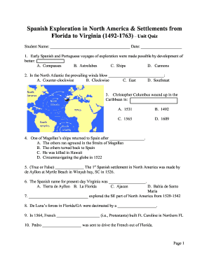 Spanish Exploration in North America Quiz