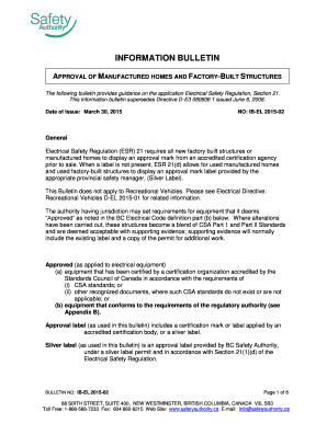 Inspection report example - Used Mobile Home Inspection Report Form no bb - BC Safety Authority