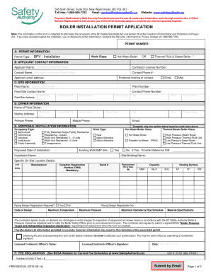 Boiler Installation Permit Application