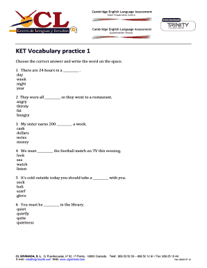 KET Vocabulary Practice 1