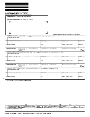 UCC Financing Statement Form UCC1