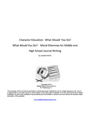 Character Education Journal for Middle and High School