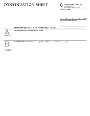 US Copyright Office Continuation Sheet