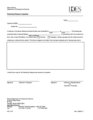 Illinois Rehearing Request Form