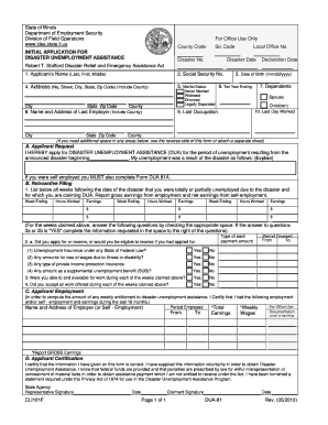Illinois Disaster Unemployment Assistance Application