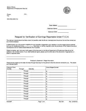 Illinois Unemployment Insurance Verification Form