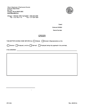 Illinois Unemployment Claim Order