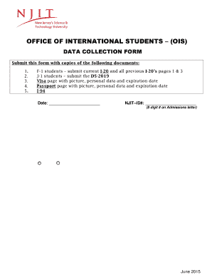 International Student Data Collection Form