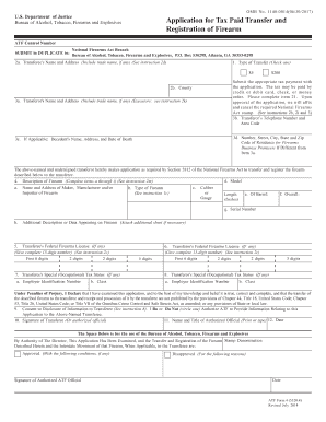ATF Form 4 Firearm Transfer Application