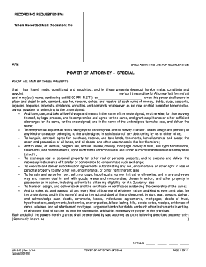 California Special Power of Attorney