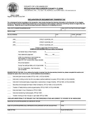 Declaration of Documentary Transfer Tax