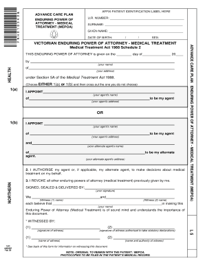Enduring Power of Attorney Medical Treatment
