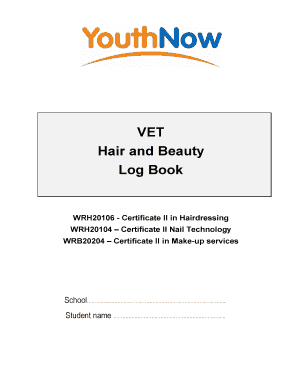 VET Hair and Beauty Log Book