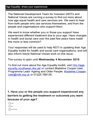 Age Equality Survey