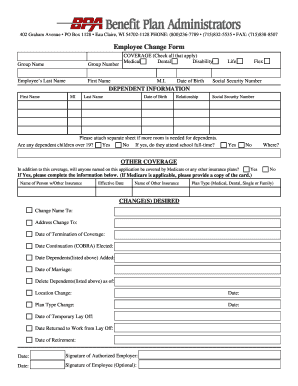 Employee Change Form