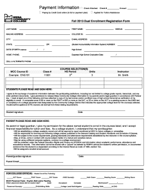 Dual Enrollment Registration Form