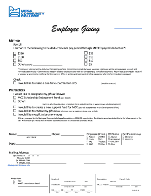 Employee Giving Form