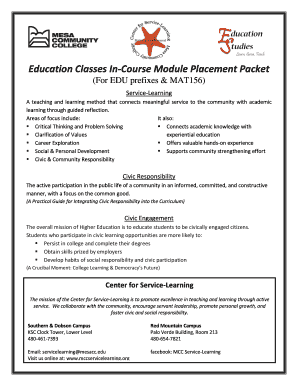Service-Learning Placement Packet