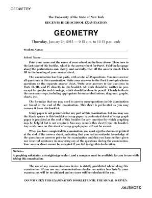 New York Geometry Regents Exam