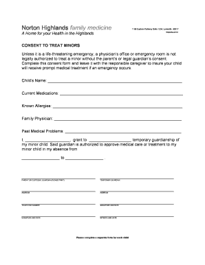 Consent to Treat Minors