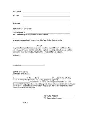 Temporary Guardian Consent Form