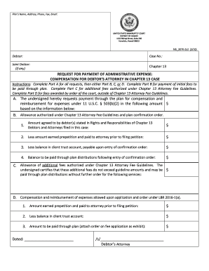 Request for Payment of Administrative Expense