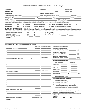 Wetland Determination Data Form