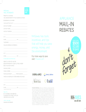 NHSaves Appliance Rebate Form